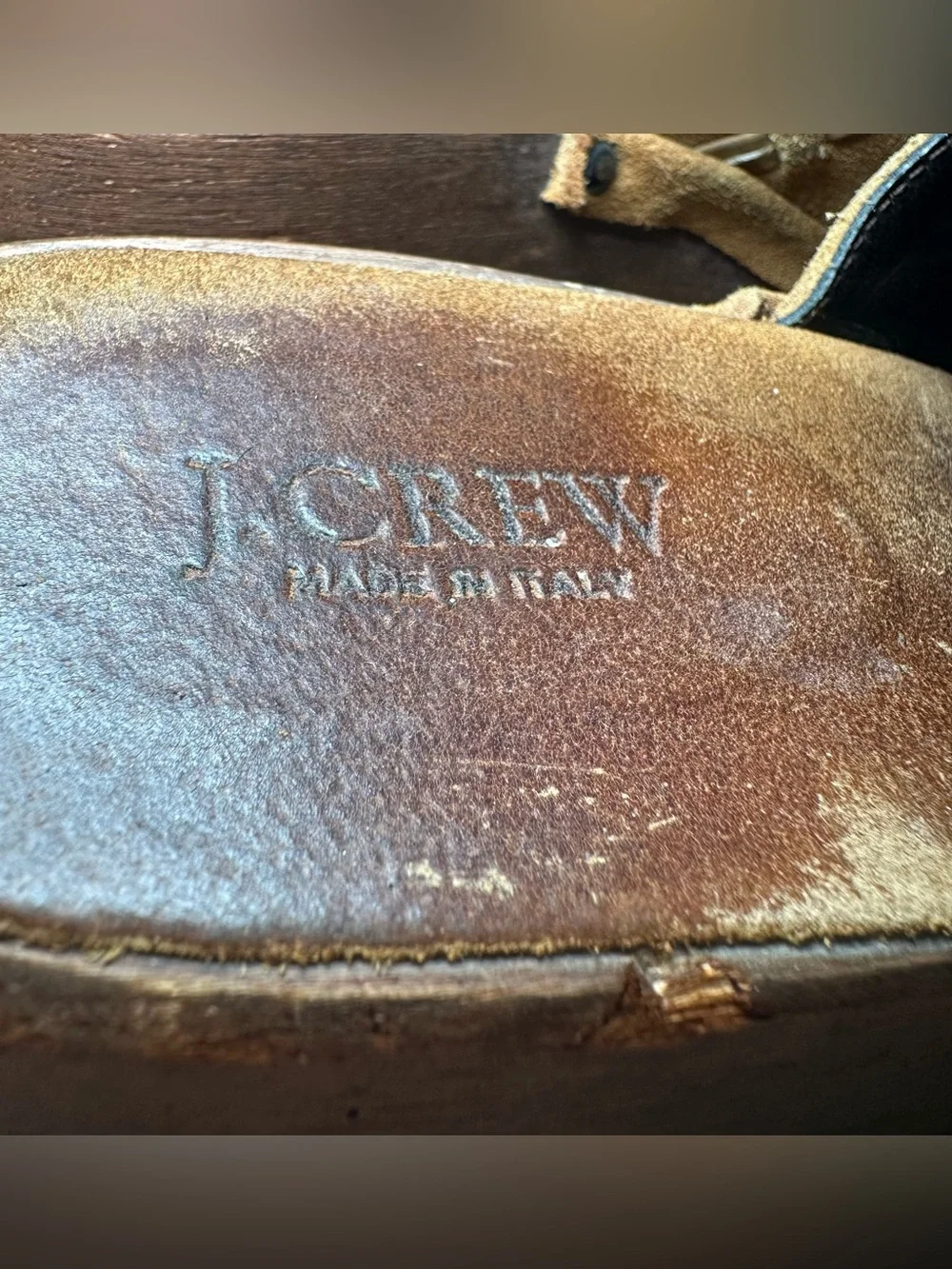Vintage J.Crew Italian Suede Wooden Platform Clog Mules Boho Cottagecore 70’s 7